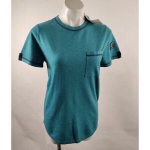 Abode Outside Everyday Tee Unisex Top Lagoon / Teal Short Sleeve NWT Sz Small